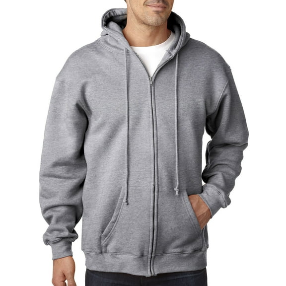Bayside Men's Heavyweight Full Zip Hooded Sweatshirt, Style BA900