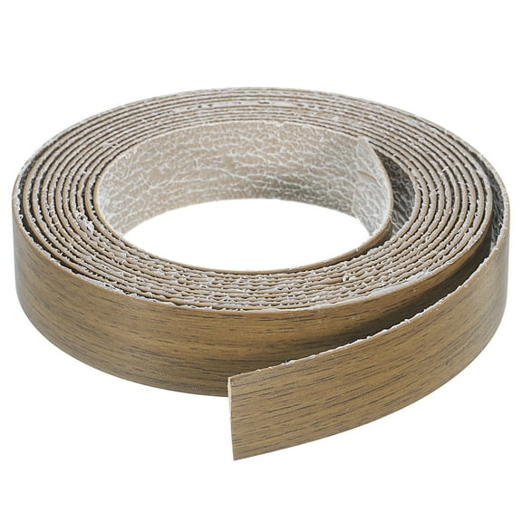 Uxcell Edge Banding, 3/4 Inch x 9.84ft Pre-Glued Wood Veneer Edging Iron-on Flexible Edge Banding for Cabinet Repair Furniture Restoration, Brown Walnut