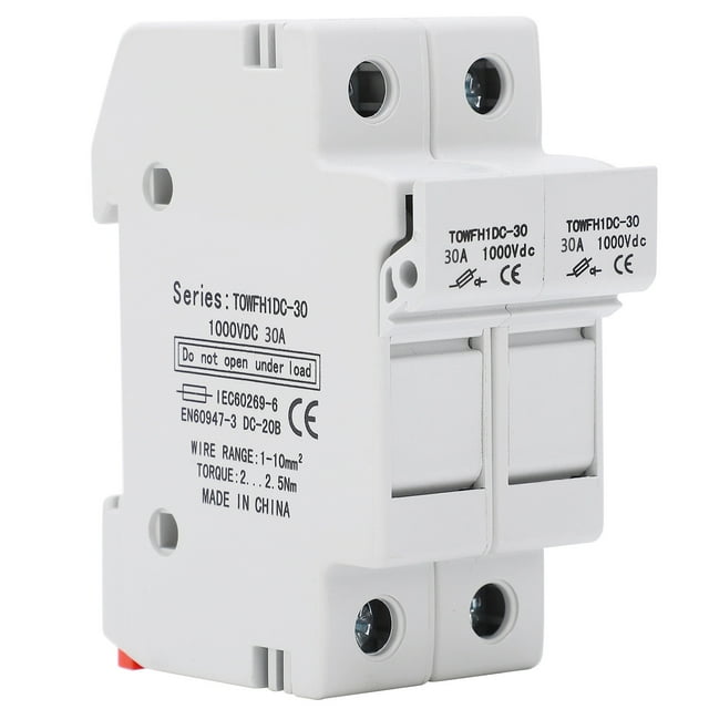 Fuse Holder Base Din Rail Mount Fuse Holder Base 2 Pole Fuse Holder Base Dc Fuse Holder Base Power Distribution Control Equipment Fuse Holder Base 2 Pole DIN Rail Mount Power