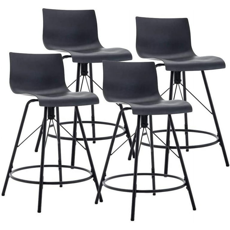 Andeworld 24 Swivel Bar Stools with Backs Plastic Counter Height Stoo