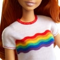 thumbnail image 4 of Barbie Fashionistas Doll, Original Body Type Wearing Rainbow Tee, 4 of 7