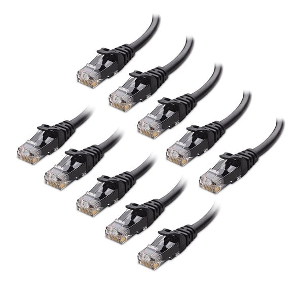 Cable Matters 10-Pack Snagless Cat6 Ethernet Cable (Cat6 Cable, Cat 6 Cable) in Black 10 ft