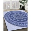thumbnail image 3 of Ahgly Company Machine Washable Indoor Rectangle Transitional Jeans Blue Area Rugs, 4' x 6', 3 of 7