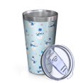 thumbnail image 2 of 16oz Tumblers Light Blue Christmas Snowman Pattern Stainless Steel Vacuum Insulated Double Wall Travel Tumbler Cups Mug with Lid and Straw,Cleaning Brush for Coffee,Tea, 2 of 4