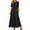 Black, variant on WIZUTIZ Womens Dresses Casual Trendy Loose Fit Swing with Pockets Plain Solid Vacation Dress Short Sleeve Crew Neck Pleated Dress for Women's Ankle-Length Comfy Dress Black