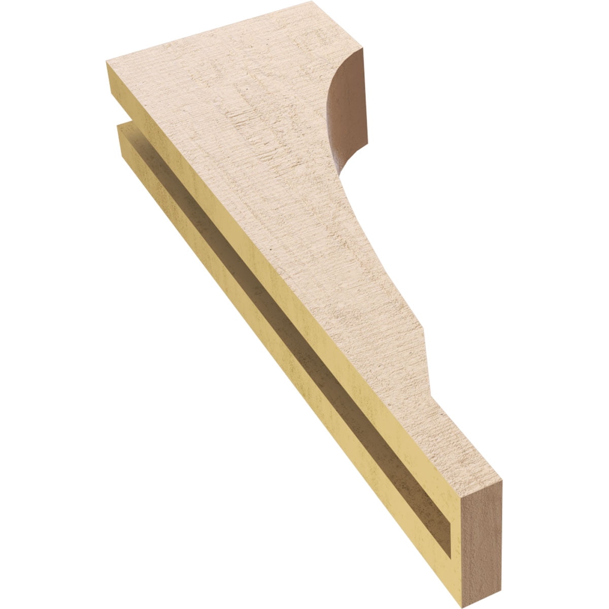 3"W x 6"D x 18"H Thin Moab Rough Cedar Woodgrain TimberThane Corbel, Primed Tan