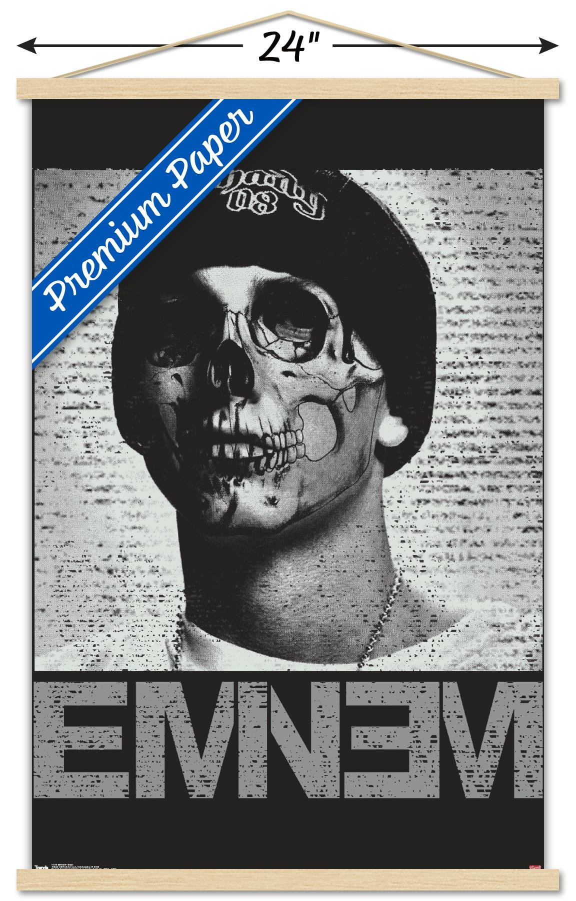 Eminem - Skull Wall Poster with Wooden Magnetic Frame, 22.375" x 34"