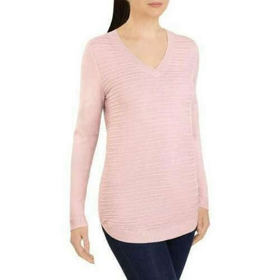 Hilary Radley, Ladies' V-Neck Tunic Sweater (Pink, X-Large)