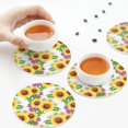 thumbnail image 5 of Disketp Sunflowers Funny Coasters,6 Pcs Leather Coasters with Holder, Perfect Housewarming Hostess Gifts,Protect Furniture from Water Marks Scratch and Damage, 5 of 5