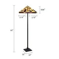 thumbnail image 7 of RADIANCE Goods Tiffany-Style Blackish Bronze 2-Light Mission Floor Lamp 18" Shade, 7 of 7