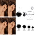 thumbnail image 5 of Limerencia 4 Pairs Titanium Screw Back Stud Earrings Set for Sensitive Ears, Hypoallergenic Surgical Stainless Steel Cubic Zirconia Earrings for Women Men, 5 of 6
