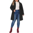 thumbnail image 3 of Agnes Orinda Women's Plus Size Coats Single Breasted Trench Jacket Winter Long Peacoats 4X Black, 3 of 7