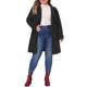 thumbnail image 2 of Abrigos de mujer de tallas grandes GRACE & GRANDEUR, chaqueta de trench de un solo botón, abrigos largos de invierno 4X en negro, 2 of 6