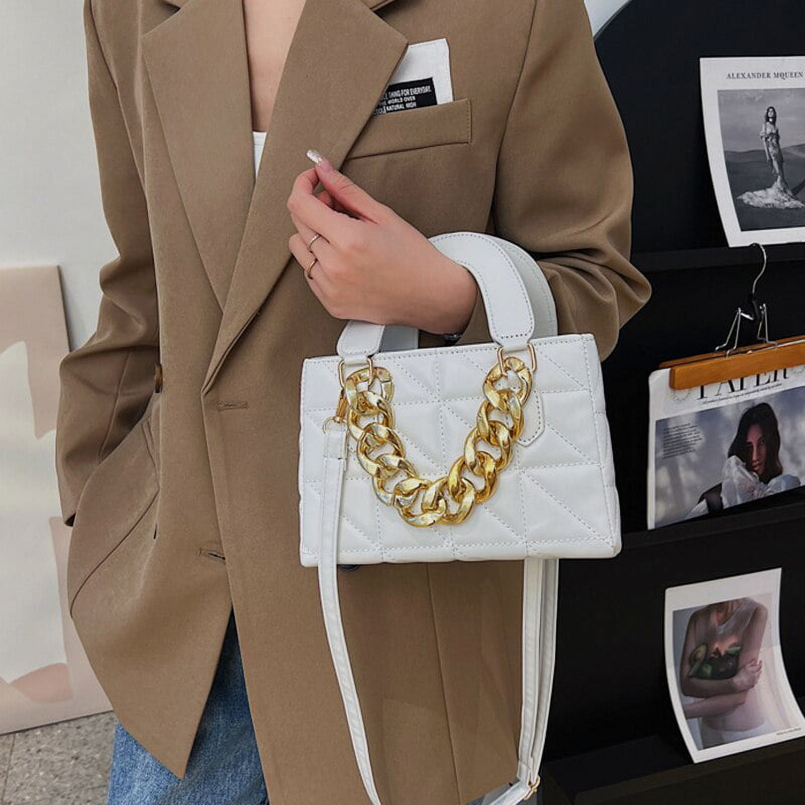 Cocopeaunt New Women Shoulder Bag Trendy Plaid PU Leather Crossbody Bags Fashion Ladies Handbags Brand Designer Top Handle Bag, Adult Unisex, Size