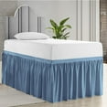 thumbnail image 1 of Dorm Room Bed Skirt, Extra Long College Dorm Bed Skirt, Twin XL 32 Inch Drop, Ruffled Design 100% Microfiber Bed Skirt for Dorm Room Bedding (Blue, Twin XL - 36"" Drop), 1 of 1