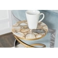 thumbnail image 2 of Powell Nevin Modern Round Spiral Base Drink Table, 23.75" Tall, Gold/Amber Agate, 2 of 6