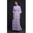 thumbnail image 2 of Bimba Robe Maxi à Fente Latérale Imprimée Papillon Artistique en Rayonne Taille Smockée - Petite, 2 of 6