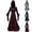Red, variant on Women's Party Dress Up Hooded Long Flared Sleeve Dress Vintage Witch Full Length Role Play Gown