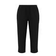 thumbnail image 4 of XIAOCHA Women's Side Split Capri Leggings Solid Stretchy Slim Pants Gym Daily Wear Trousers, 4 of 4