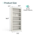thumbnail image 6 of LINSY HOME 68in 5 Tier Bookshelf, Tall Bookcase Shelf Storage Organizer, Modern Book Shelf for Bedroom, Living Room and Home Office, White Oak, 6 of 10