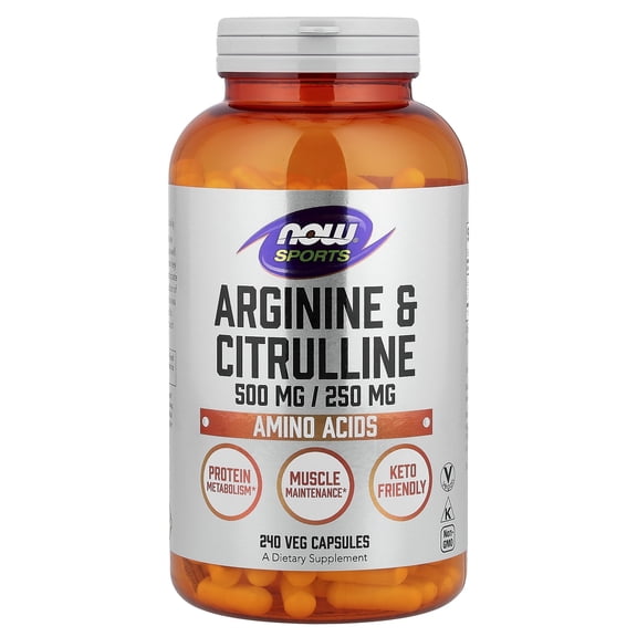 NOW Foods Sports, Arginine & Citrulline, 240 Veg Capsules