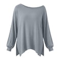 thumbnail image 6 of Long Sleeve Womens Tops Dqueduo Women's Casual Loose Long Sleeve Top With Wide Round Neck Slit Detail And Off Shoulder Option, 6 of 10