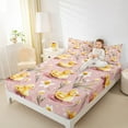 thumbnail image 4 of jejeloiu Rustic Duck Queen Sheet Sets,Country Flower Floral Flat Sheet,Pink Yellow Queen Fitted Sheet For Boys Teens,Ultra Soft Home Decor,4pcs, 4 of 7
