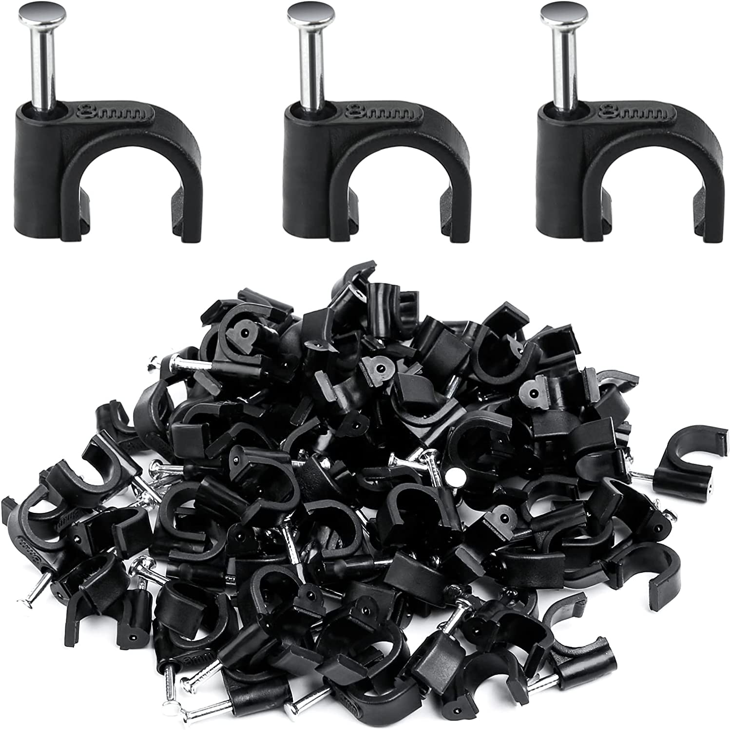 Nailin Round Cable Clips, Steel Nails Tacks Holder Nail Clips