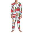 thumbnail image 3 of Fotbe Watercolor Red Truck And Fir Tree Pijama de Hombre con Estampado de Manga Larga, Conjunto de 2 Piezas, Ropa de Dormir Suave y Cómoda con Bolsillos-XX-Large, 3 of 7
