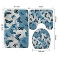 thumbnail image 3 of Lightblue Butterfly Sparkle Pattern Bathroom Rugs Sets 3 Piece,Toilet Cover Set,Absorbent Non Slip Bathroom Mats Sets with U-Shaped Contour Rug Toilet Rug Set, 3 of 5