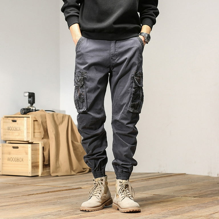 PMUYBHF Men s Stretch Jeans Relaxed fit Mens Fashion Casual Loose