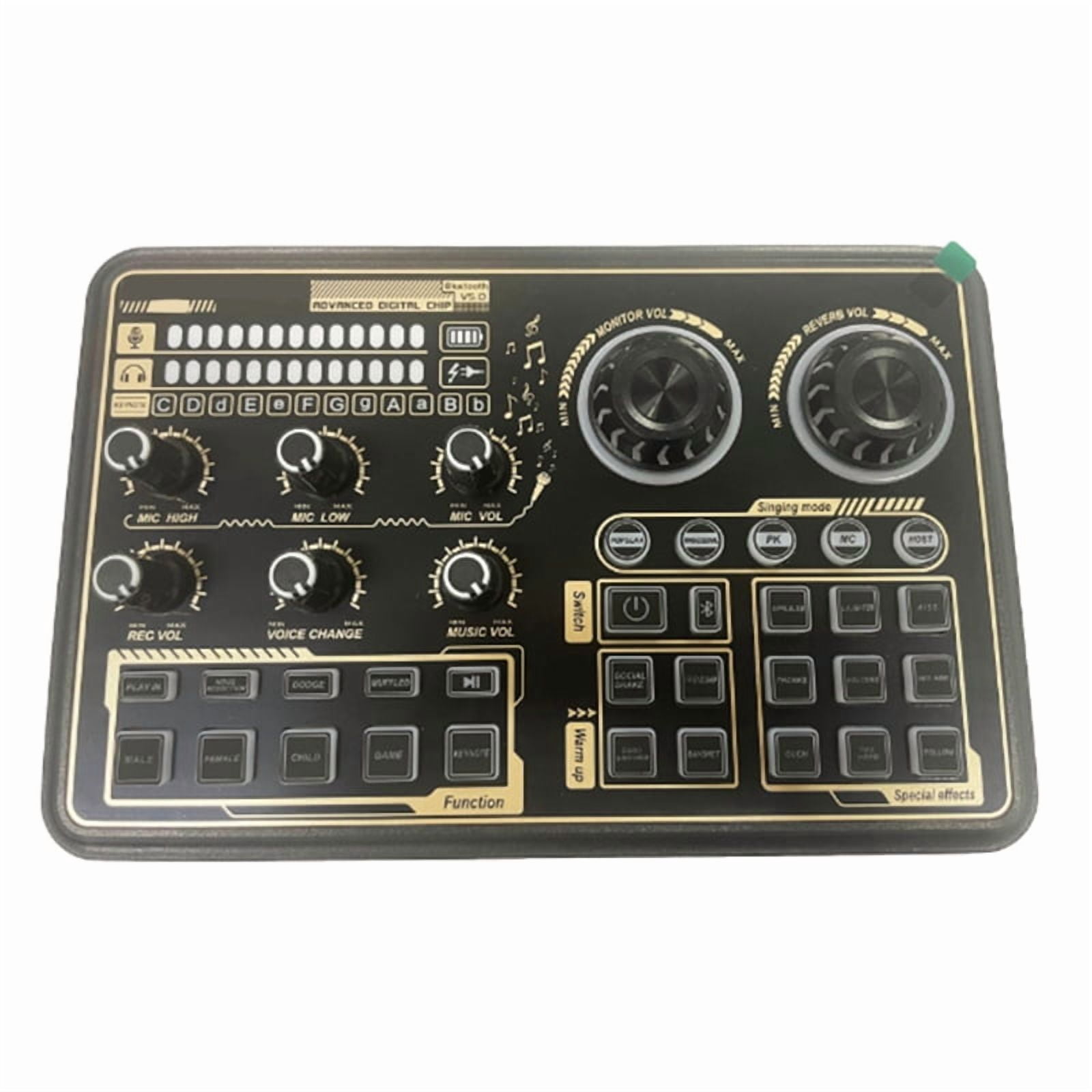 Sound Effects Board, Audio Interface, Live Sound Board for PC Microphone, Audio Mixer for Karaoke, Gaming