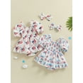 thumbnail image 3 of Jxzom 4th of July Baby Girl Outfit 3 6 12 18 24 Months American Flag Ruffle Puff Short Sleeve Patriotic Romper Dress Summer Clothes, 3 of 8
