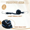 thumbnail image 2 of Uxcell 2 Pack Adjustable Bungee Cords with Hooks, 39 Inch Flat Heavy Duty Elasticity Straps Rubber Bungee Cords with Buckle for Outdoor, Camping, Tarp, Bike Rack, Luggage, Black Blue, 2 of 6