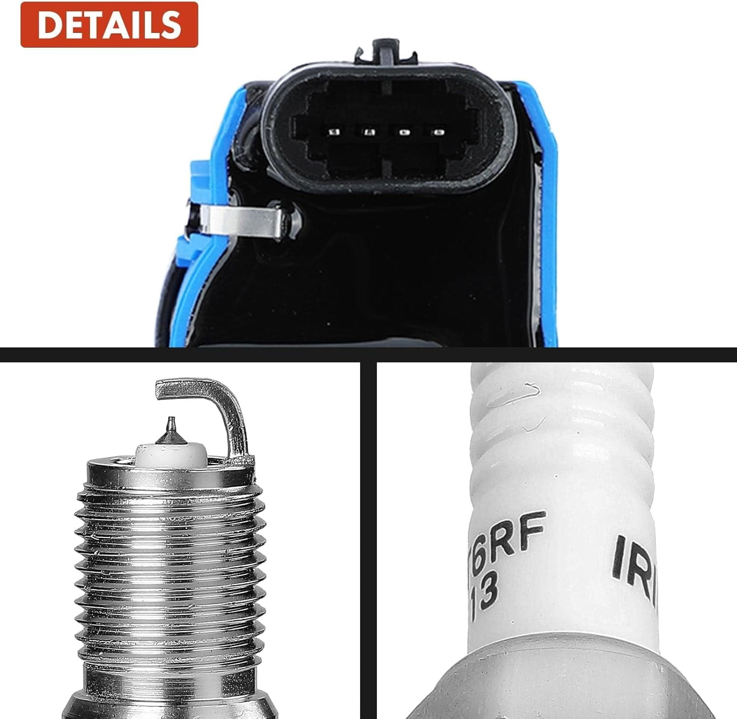 A-Premium Set of 8 (Blue) Ignition Coil Pack and Iridium Spark Plugs Compatible with GMC Sierra 2007-2013, Yukon 2007-2014, Savana 2008-2019 & Cadillac Escalade 2009-2016