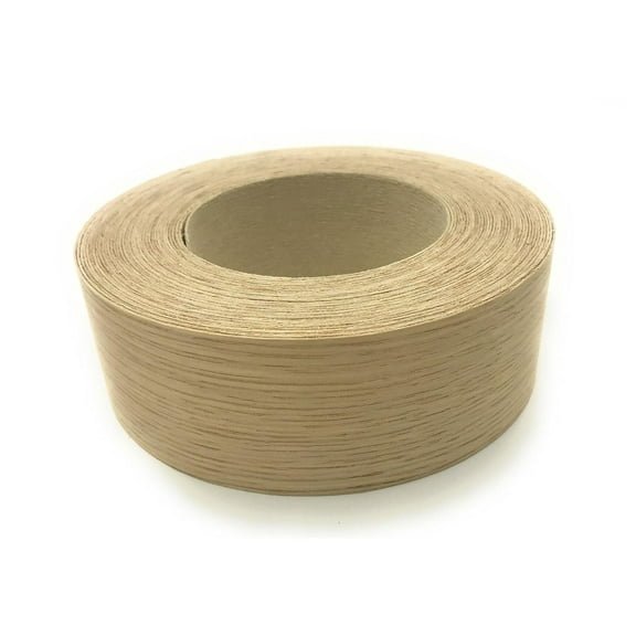 Exlonjet Brand White Oak 2" x 50' Roll Preglued, Wood Veneer Edge Banding, Iron on with Hot Adhesive, Flexible Wood Tape Sanded to Perfection. Easy Application Wood Edging, Made in USA.