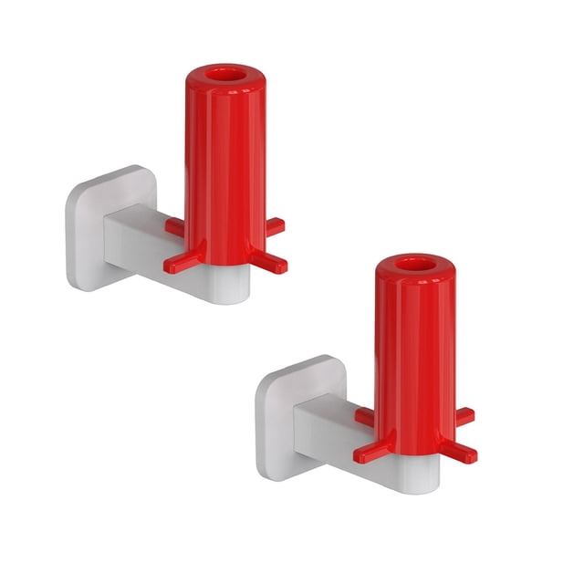 Oleegame 2PC Spoon And Lid Rest Simple Style Kitchen Toilet Storage Paper Towel Rack Wall-Mounted Plastic NEW Red