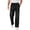 Black, variant on Mens Pull On Jeans Elastic Waist Denim Pants Straight Wide Leg Casual Jean Pants