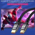 thumbnail image 3 of HDMI Cable, 4K HDMI Cables 1M/3.3FT,Ultra High Speed Braided HDMI Lead Support 4K@60Hz, ARC, HDR, 3D, Ethernet Compatible with All HDMI Devices, 3 of 6