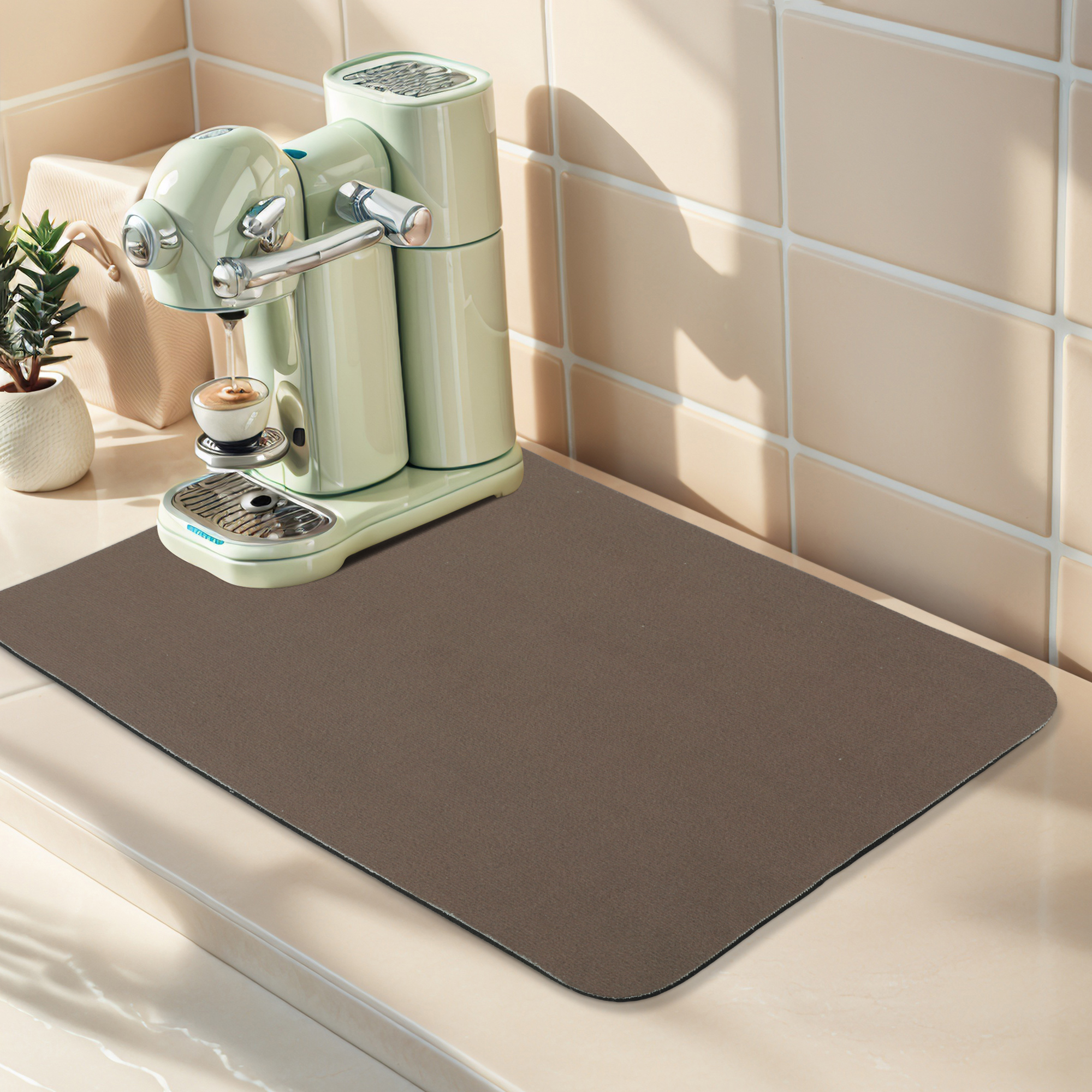 Unique Bargains Highly Absorbent Dish Drying Mat for Kitchen Coffee 15.7*11.8 inch