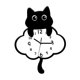 thumbnail image 3 of Reloj de pared con diseño de gato, números arábigos negros, analógico, decorativo, movimiento silencioso. Estilo B, 3 of 9