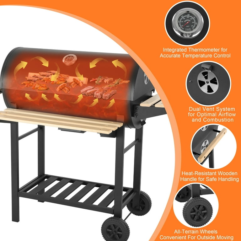 SEGMART BBQ Grill Charcoal with Smoker, Heavy Duty 24.4 SEGMART BBQ Grill Charcoal with Smoker, Heavy Duty 24.4