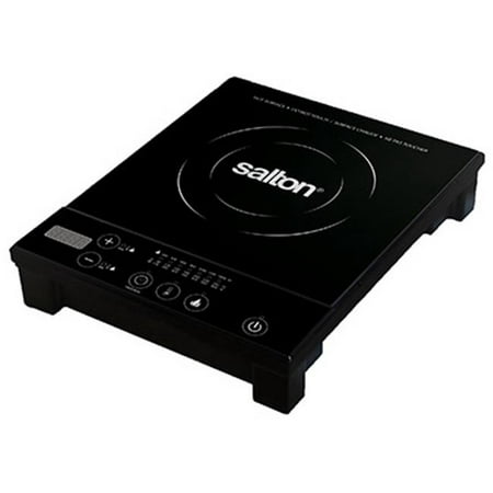 Salton Portable Induction Cooktop with Stainless Steel Pot and Glass