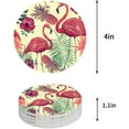 thumbnail image 1 of POGLIP Tropical Palm Leaves Flamingo Set of 8 Round Coaster for Drinks, Absorbent Ceramic Stone Coasters Cup Mat with Cork Base for Home Kitchen Room Coffee Table Bar Decor, 1 of 5