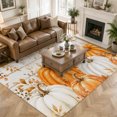 thumbnail image 3 of Area Rugs 5'x7', Orange White Pumpkin Fall Carpet Runner Indoor Outdoor Rugs Home Decor Aesthetic, Thanksgiving Eucalyptus Wood Non Slip Mats Washable Accent Rug for Living Room Bedroom, 3 of 8