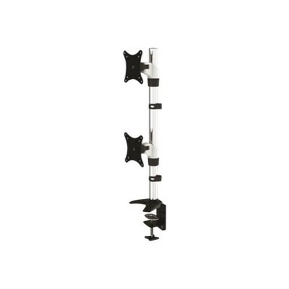 Amer Mounts HYDRA Ergonomic Dual Monitor Vertical Mount - Mounting kit - adjustable arm - for 2 LCD displays - plastic, steel, aluminum alloy - black, white, chrome, imperial white - screen size: 15"-27" - desk-mountable