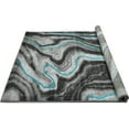 thumbnail image 6 of HR Turqouise Grey Black Modern Contemporary Abstract Area Rugs Marble Pattern, 2' x 7' Runner, 6 of 6