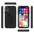 thumbnail image 2 of for iPhone XS / X Case: Military Grade Protection Shockproof Phone Cover Build-in Hidden Kickstand & Rugged TPU Shell | Matte Durable Drop Proof Heavy Duty Case,Black+Black, 2 of 9