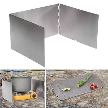 colaxi Camp Stoves Wind Screen Wind Backpacking Grill Picnic Foldable Stainless Steel Cooker Burner Hiking Outdoor Wind