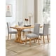 thumbnail image 3 of Elegant dining set: 2 gris fabric sillas con sturdy wood legs - perfect para your dining room, 3 of 8